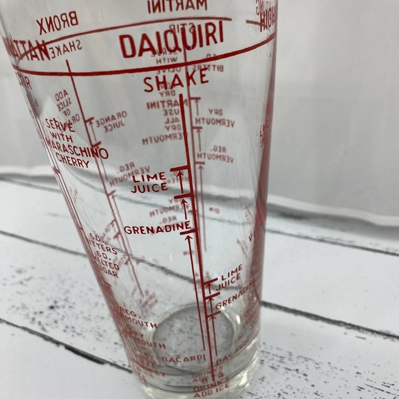 Mid Century Modern Vintage Glass & Chrome Mixed Drink Recipe Mixer/Shaker 5 - Picture 3 of 9